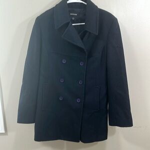 Express Wool Size 9/10 Women Black Pea Coat.